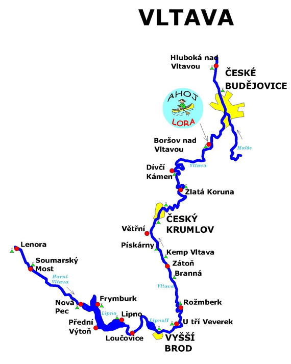 Mapa Vltava